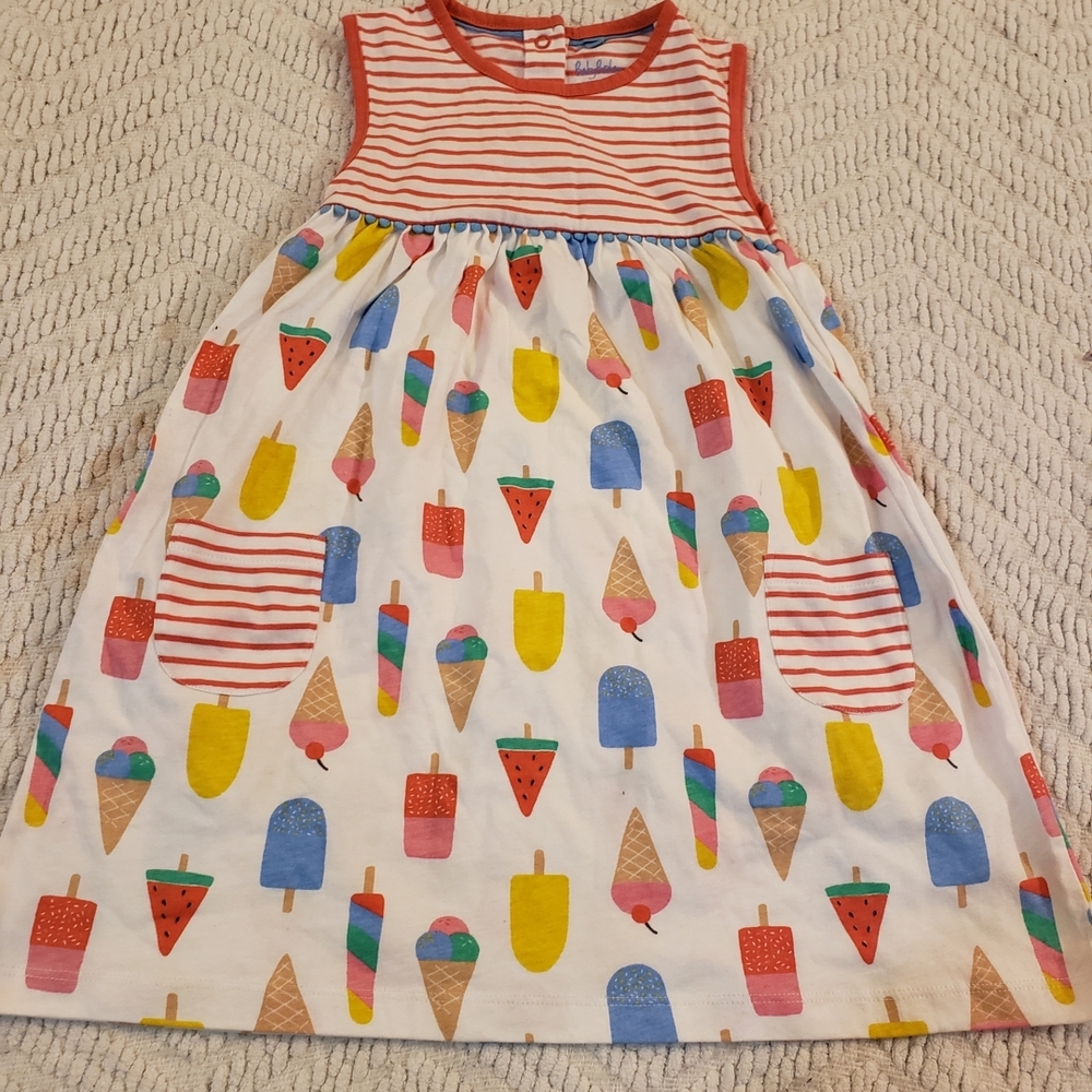 Baby BODEN Colorful Ice Cream Print Dress size 3-4 Nwot